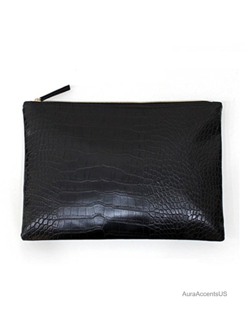 PU Leather Envelope Clutch Bag with Zipper Pocket, Oversize Evening Handbag